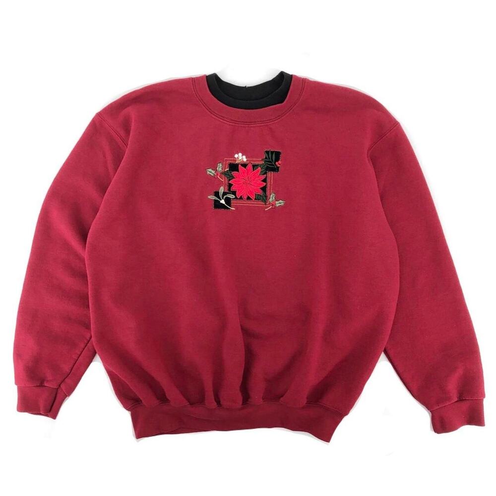 Vintage Double Collar Christmas Crewneck Sweatshirt Y2K 2000s
